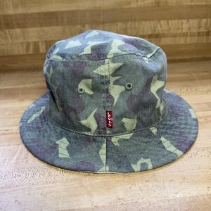 Levi's Hat Bucket Mens One Size Green Camouflage Reversible Twill Army Outdoor